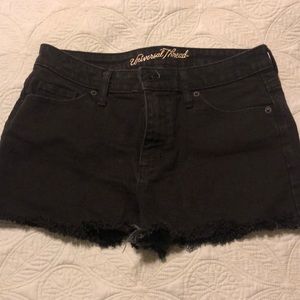 Black high waisted festival shorts